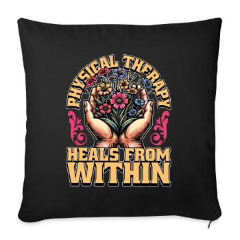 La physiothérapie guérit de l’intérieur de la chiropratique - Housse de coussin décorative 45 x 45 cm - noir - Devant