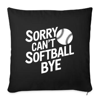 Softball Softball Player Funny Softball Gift - Sofa pillowcase 17,3'' x 17,3'' (45 x 45 cm) - black - Front