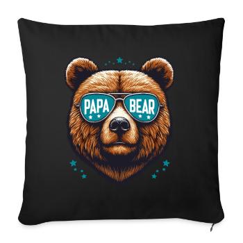 Papa Bear Father Father's Day Birth Family Funny - Sofa pillowcase 17,3'' x 17,3'' (45 x 45 cm) - black - Front