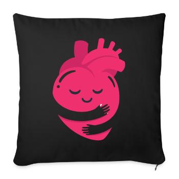 Hug A Heart Awesome Peace Sign Valentine Day - Sofa pillowcase 17,3'' x 17,3'' (45 x 45 cm) - black - Front
