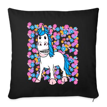 Kids Child Unicorn Unicorns Baby Toddlers - Sofa pillowcase 17,3'' x 17,3'' (45 x 45 cm) - black - Front