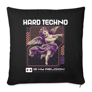 Techno House Party EDM Festival Goa Electro Rave - Sofakissenbezug 45 x 45 cm - Schwarz - Vorne