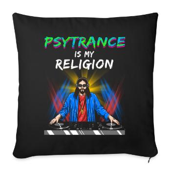 Techno House Party EDM Festival Goa Rave Psytrance - Sofakissenbezug 45 x 45 cm - Schwarz - Vorne