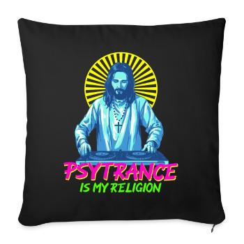 Techno House Party EDM Festival Goa Rave Psytrance - Sofakissenbezug 45 x 45 cm - Schwarz - Vorne