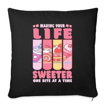 Cake Baker Making Life Sweeter Cupcake - Sofakissenbezug 45 x 45 cm - Schwarz - Vorne