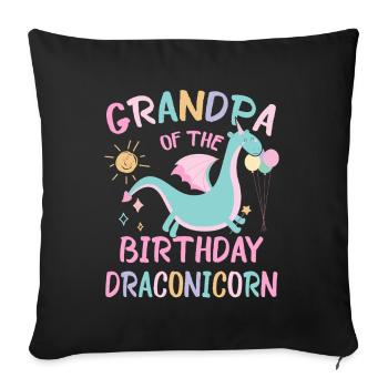 Grandpa Of the Birthday Girl Dracon Family Party - Sofa pillowcase 17,3'' x 17,3'' (45 x 45 cm) - black - Front