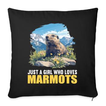 Marmottes Marmottes - Housse de coussin décorative 45 x 45 cm - noir - Devant