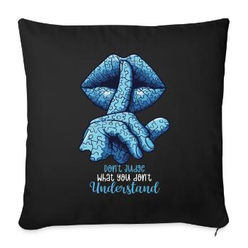Autism Awareness Day Autistic Gift - Sofa pillowcase 17,3'' x 17,3'' (45 x 45 cm) - black - Front