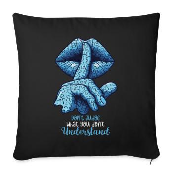 Autisme - Housse de coussin décorative 45 x 45 cm - noir - Devant