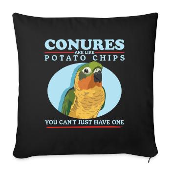 Conures simd like parrots Conure gift - Sofa pillowcase 17,3'' x 17,3'' (45 x 45 cm) - black - Front