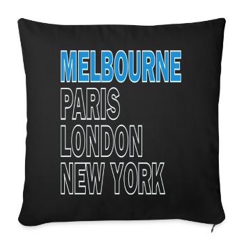 Tennis Turnier Melbourne Paris London New York - Sofakissenbezug 45 x 45 cm - Schwarz - Vorne