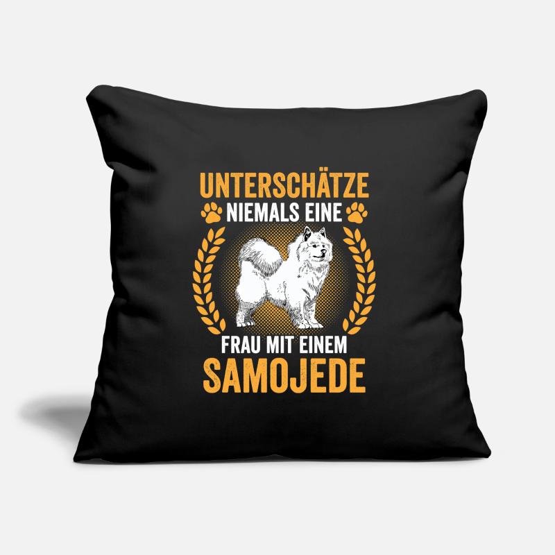 Samoyed Samoyed Spitz Woman with Samoyed Sofa pillowcase 17,3'' x 17,3'' (45 x 45 cm)