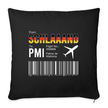 Carte d’embarquement à Majorque - Housse de coussin décorative 45 x 45 cm - noir - Devant