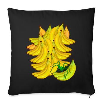 Banane Banane Fruit Exotique Spider - Housse de coussin décorative 45 x 45 cm - noir - Devant