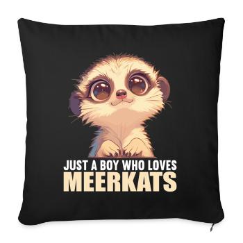 Meerkat Erdmännchen - Sofa pillowcase 17,3'' x 17,3'' (45 x 45 cm) - black - Front