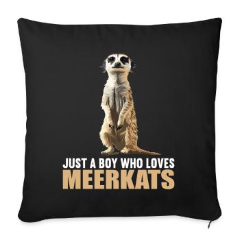 Meerkat Erdmännchen - Sofa pillowcase 17,3'' x 17,3'' (45 x 45 cm) - black - Front