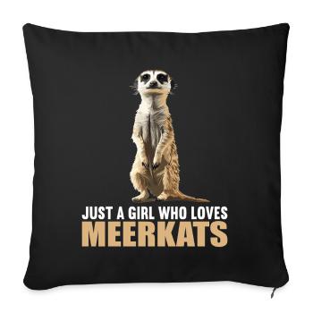 Meerkat Erdmännchen - Sofa pillowcase 17,3'' x 17,3'' (45 x 45 cm) - black - Front