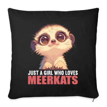 Meerkat Erdmännchen - Sofa pillowcase 17,3'' x 17,3'' (45 x 45 cm) - black - Front