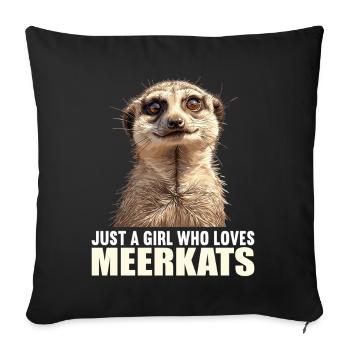 Meerkat Erdmännchen - Sofa pillowcase 17,3'' x 17,3'' (45 x 45 cm) - black - Front