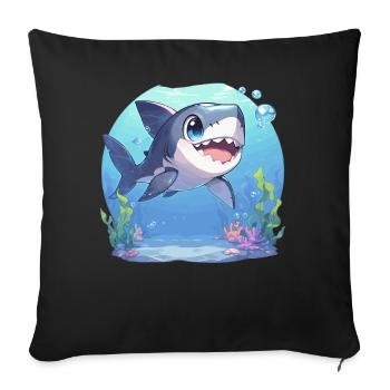 Megalodons Megalodon - Sofa pillowcase 17,3'' x 17,3'' (45 x 45 cm) - black - Front