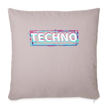Techno House Party EDM Festival Goa Electro Rave - Housse de coussin décorative 45 x 45 cm - taupe clair - Devant