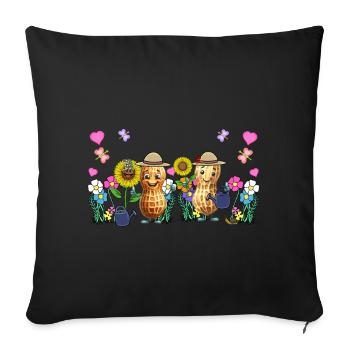 Peanut Gardener Spring Summer Peanuts Kids - Sofa pillowcase 17,3'' x 17,3'' (45 x 45 cm) - black - Front