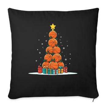Basketball Christmas Xmas Tree Team Sports Dunk - Sofa pillowcase 17,3'' x 17,3'' (45 x 45 cm) - black - Front