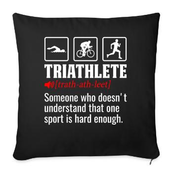 Triathlet Lustige Definition Schwimmen Rad Laufen - Sofakissenbezug 45 x 45 cm - Schwarz - Vorne