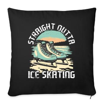 patineur patineur patin à glace patin à glace - Housse de coussin décorative 45 x 45 cm - noir - Devant