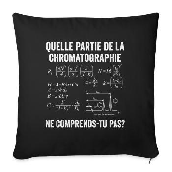 Chromatographie en Phase Liquide CLHP Chimie GC - Housse de coussin décorative 45 x 45 cm - noir - Devant
