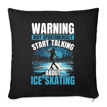 patineur patineur patin à glace patin à glace - Housse de coussin décorative 45 x 45 cm - noir - Devant