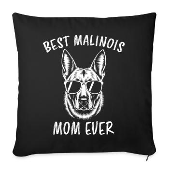 Berger Belge Dicton Malinois Cadeau - Housse de coussin décorative 45 x 45 cm - noir - Devant