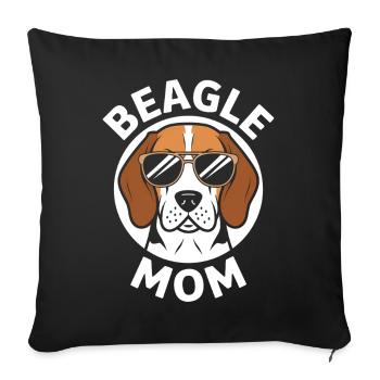 Beagle Mama Hund Mutter Lustiges Beagle Geschenk - Sofakissenbezug 45 x 45 cm - Schwarz - Vorne