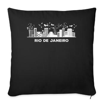Fluminese Skyline Rio De Janeiro - Sofa pillowcase 17,3'' x 17,3'' (45 x 45 cm) - black - Front