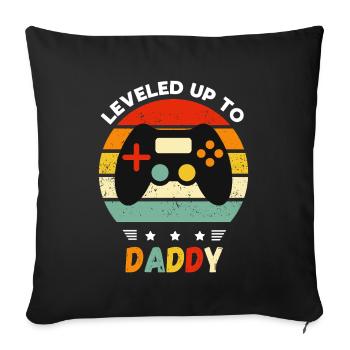 Vatertag Papa Daddy Konsole Game Retro Computer - Sofakissenbezug 45 x 45 cm - Schwarz - Vorne
