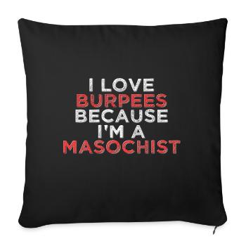 J’adore les burpees - Housse de coussin décorative 45 x 45 cm - noir - Devant
