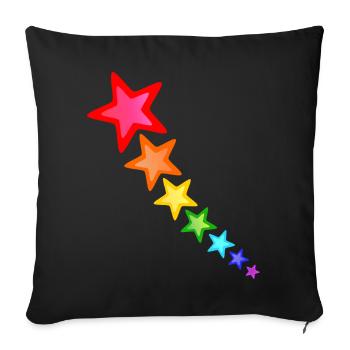 Colorful stars in rainbow colors - Sofa pillowcase 17,3'' x 17,3'' (45 x 45 cm) - black - Front