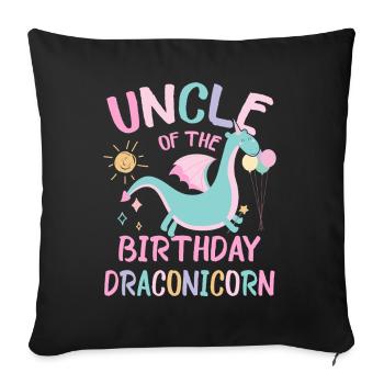 Uncle Of the Birthday Girl Dracon Family Party - Sofa pillowcase 17,3'' x 17,3'' (45 x 45 cm) - black - Front