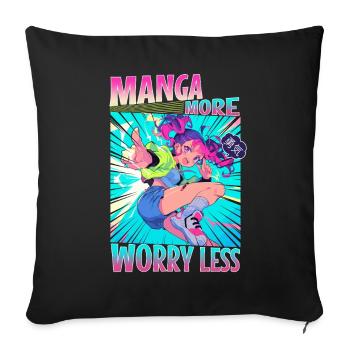 Manga Livres Amateurs de manga - Housse de coussin décorative 45 x 45 cm - noir - Devant