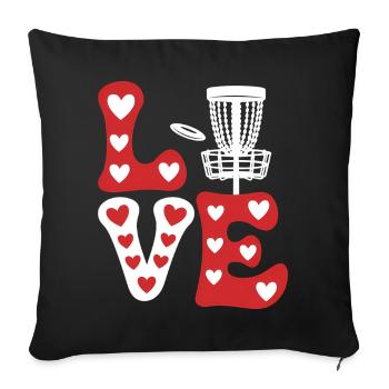 Disc Golf Dire Sports Drôle Disc Golf Cadeau - Housse de coussin décorative 45 x 45 cm - noir - Devant