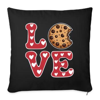 Cookies Saying Chocolate Cookies Funny Cookie Gift - Sofa pillowcase 17,3'' x 17,3'' (45 x 45 cm) - black - Front
