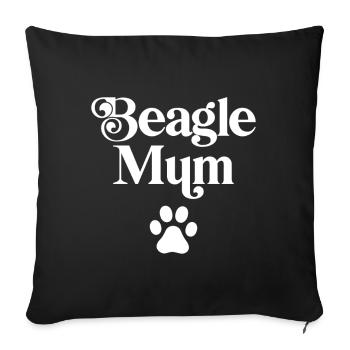 Beagle Mama - Sofakissenbezug 45 x 45 cm - Schwarz - Vorne