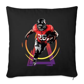 Joueur de football américain USA America Sports - Housse de coussin décorative 45 x 45 cm - noir - Devant