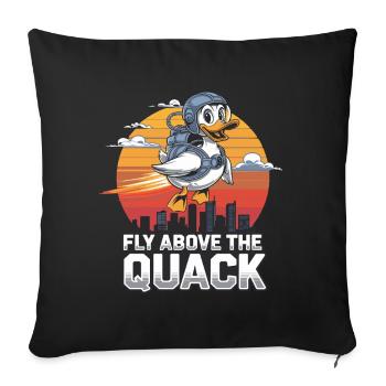 Fly Above The Quack With Flying Duck For - Sofa pillowcase 17,3'' x 17,3'' (45 x 45 cm) - black - Front