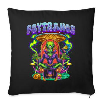 Techno House Party EDM Festival Goa Rave Psytrance - Sofakissenbezug 45 x 45 cm - Schwarz - Vorne