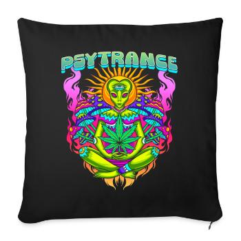 Techno House Party EDM Festival Goa Rave Psytrance - Sofakissenbezug 45 x 45 cm - Schwarz - Vorne