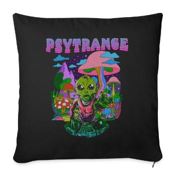 Techno House Party EDM Festival Goa Rave Psytrance - Sofakissenbezug 45 x 45 cm - Schwarz - Vorne