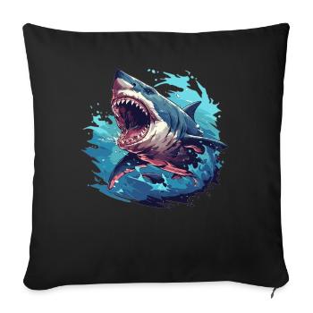 Great White Sharks Great White Shark - Sofa pillowcase 17,3'' x 17,3'' (45 x 45 cm) - black - Front