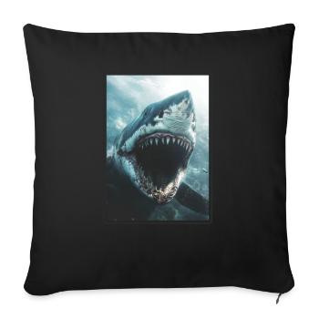 Great White Sharks Great White Shark - Sofa pillowcase 17,3'' x 17,3'' (45 x 45 cm) - black - Front