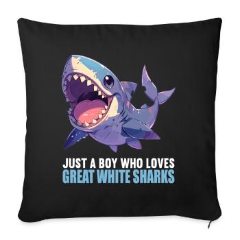 Great White Sharks Great White Shark - Sofa pillowcase 17,3'' x 17,3'' (45 x 45 cm) - black - Front